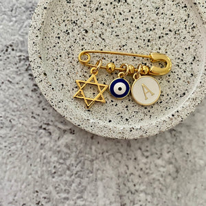 Star of David Evil Eye Pin Luxe Keepsake Co
