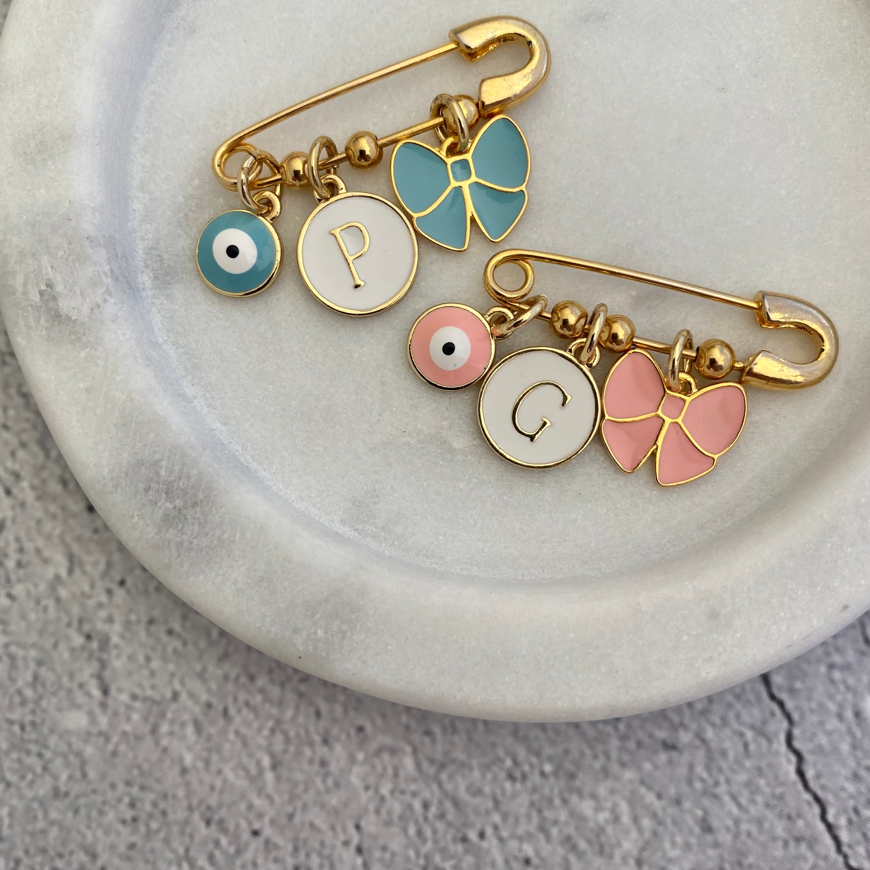 Personalised Evil Eye Bow Pin