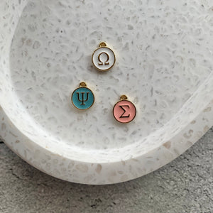 Greek Enamel Letter Charm