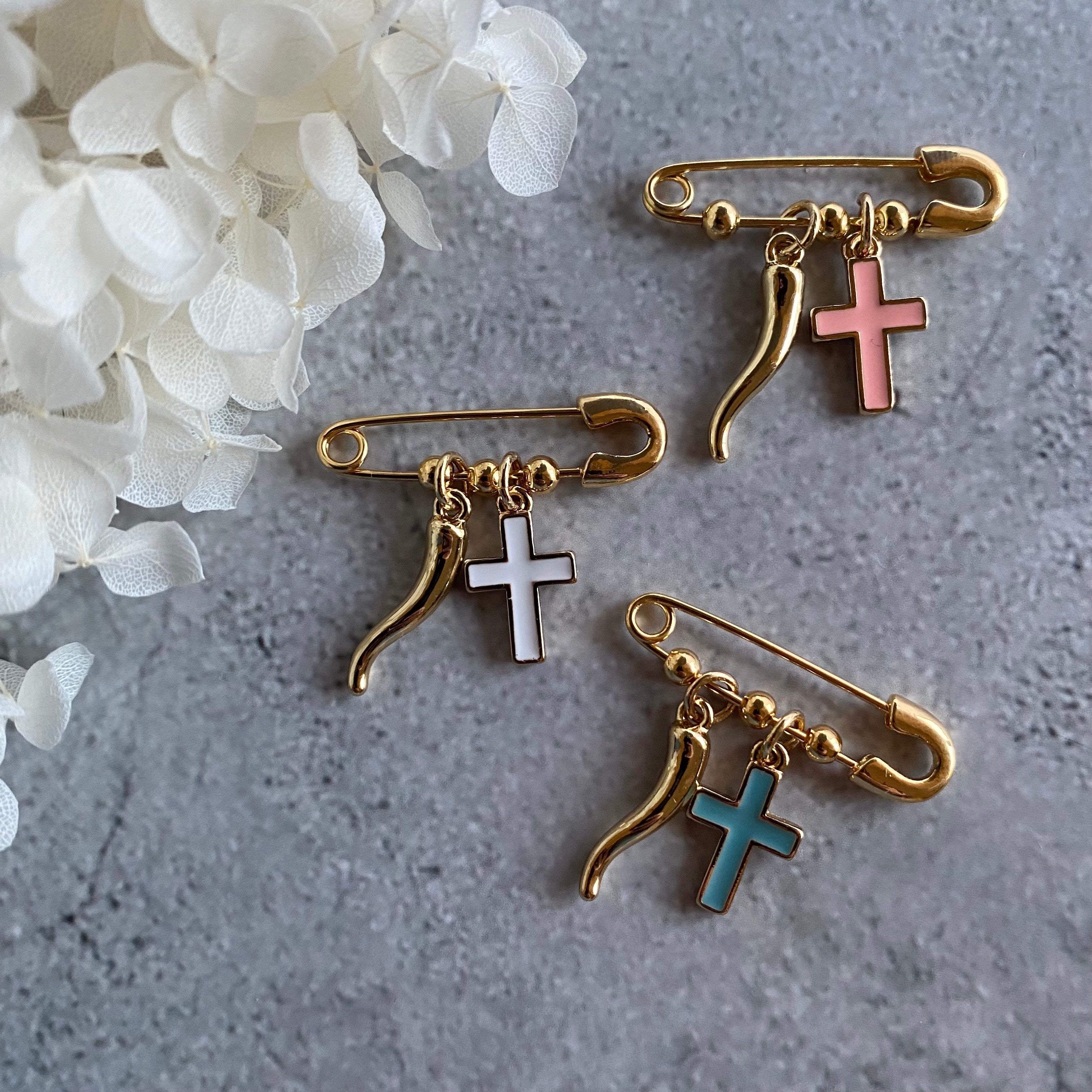 Religious Cornicello Pin