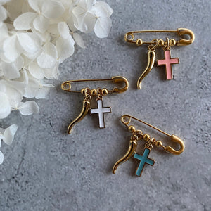 Religious Cornicello Pin
